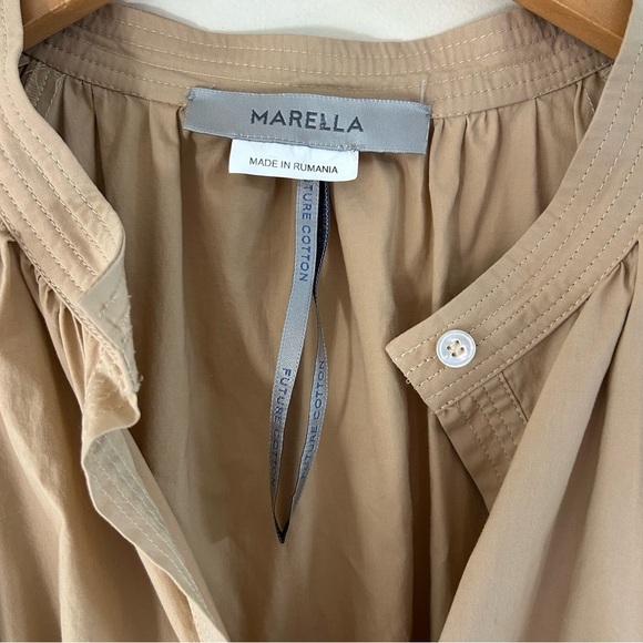 Marella Partita Puff Sleeve Dress‎ in Tan sz 8 - Picture 4 of 5